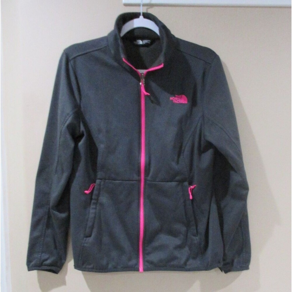 The North Face Lightweight Jacket Women Lg Gray/Pink Full Zip Fleece Lined